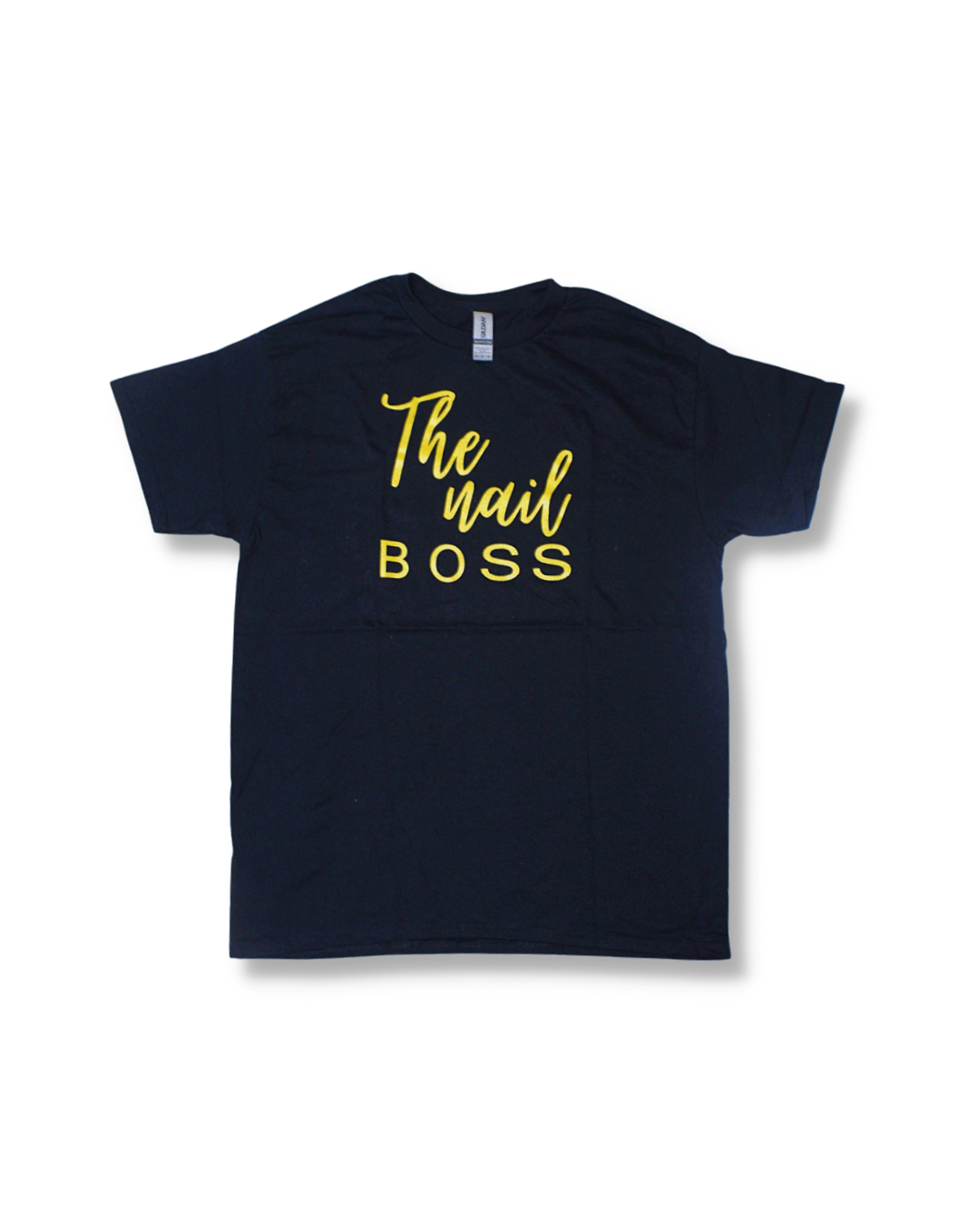 THE NAIL BOSS MERCH SHIRT - negro & oro sin brillo