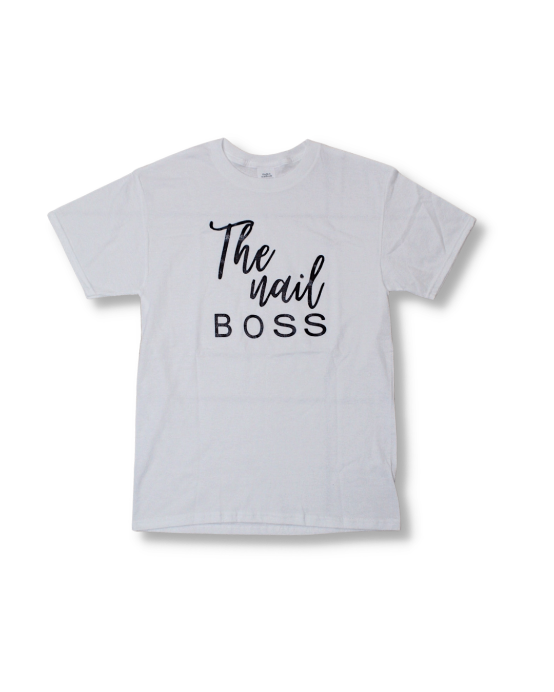 THE NAIL BOSS SHIRT - blanca & negro sin brillo